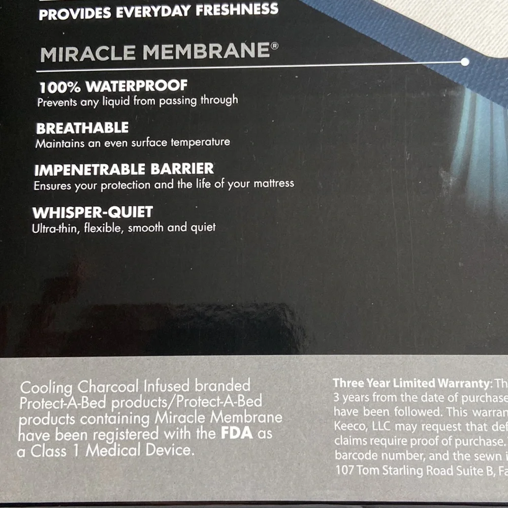 New charcoal mattress protector